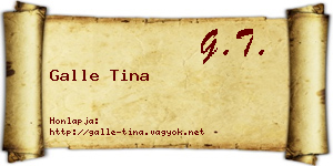 Galle Tina névjegykártya